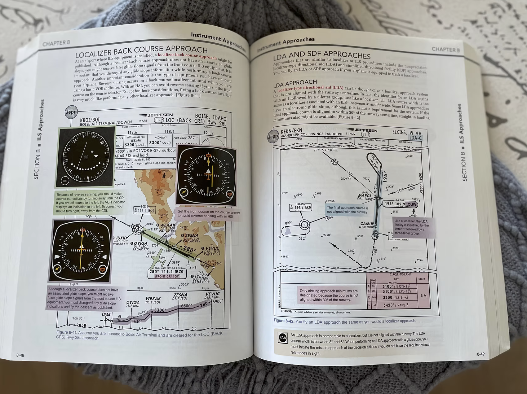 Aviation textbook editorial spread
